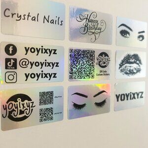 100pcs personalized Holographic stickers customized laser label design/business